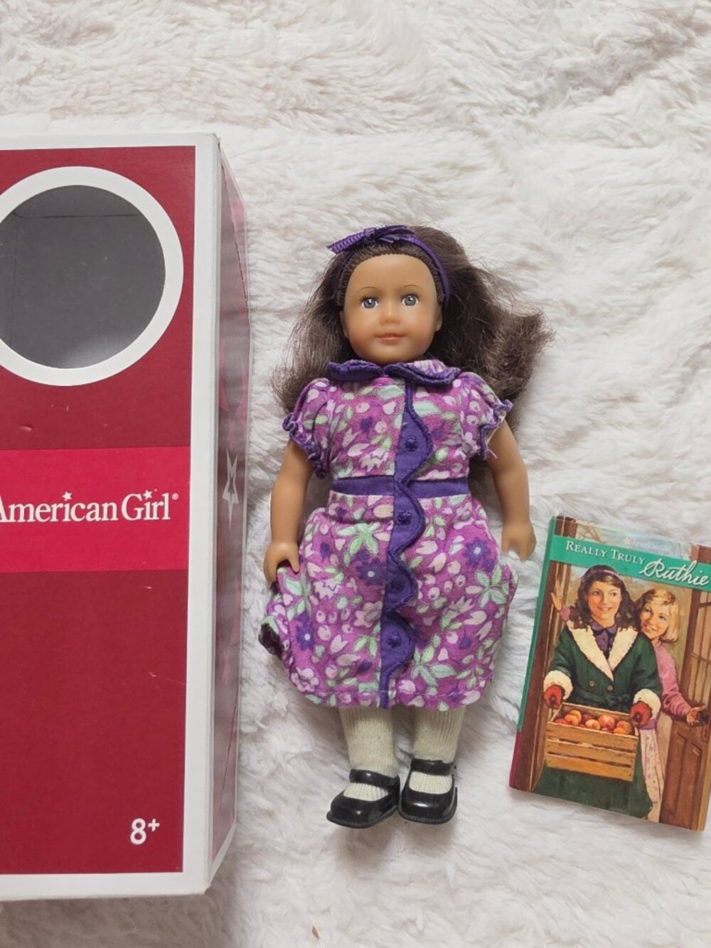 Retired American Girl Mini Doll Ruthie 6.5" Soft Body Book Box Complete 2008